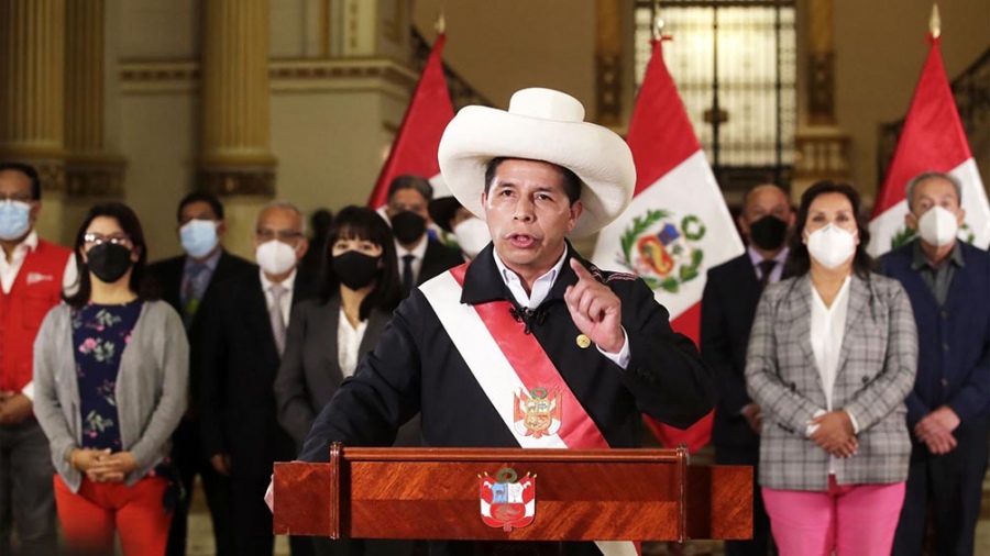 El Gobierno de Perú anunció que recurrirá al Tribunal Constitucional si el Congreso admite a trámite una moción de censura contra el presidente Pedro Castillo Foto: Agencias.