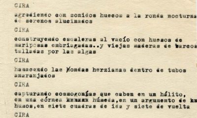 Archivo Cira Moscarda. Fragmento de texto quizás escrito a cuatro manos por Cira Moscarda y Alfredo Seppe, 1968. Cortesía