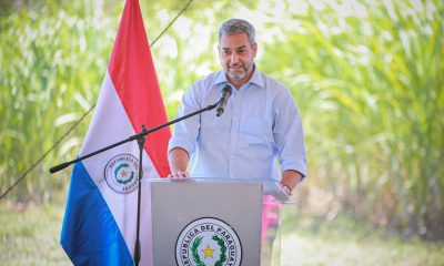 Mario Abdo Benítez durante su visita a Guirá. (Foto Presidencia)