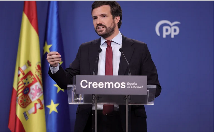 El presidente del PP, Pablo Casado (Foto Europa Press)