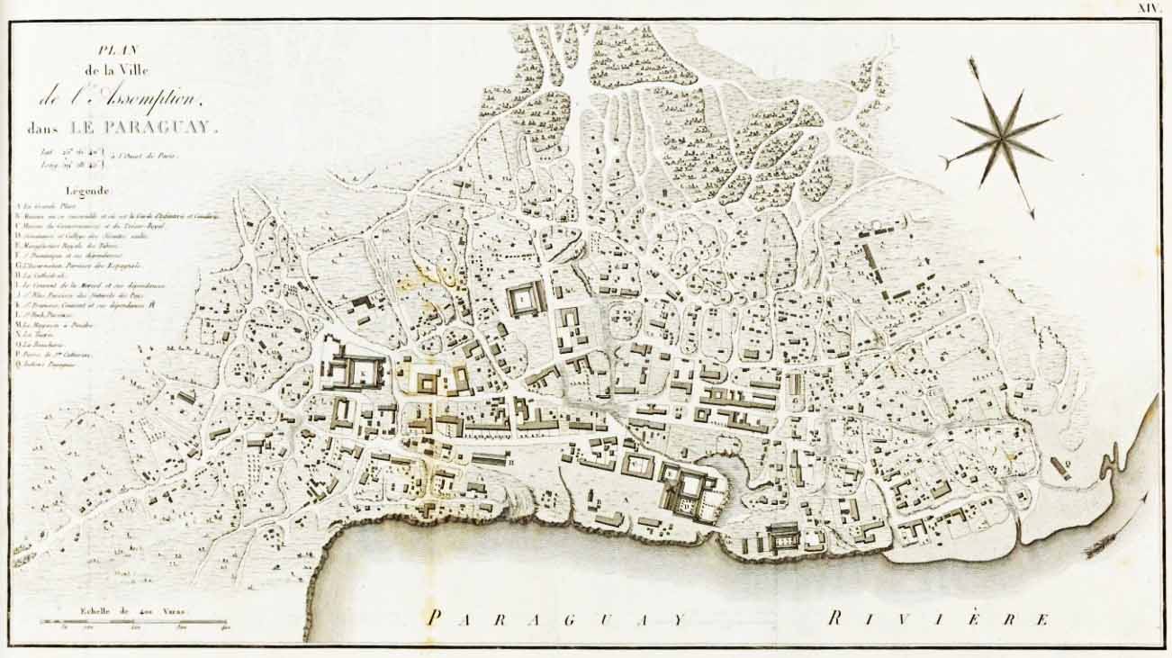 Asunción en 1786. Plano de Félix de Azara. Cortesía