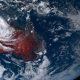 Imagen satelital del 15 de enero: a la derecha de Australia se puede ver la erupción volcánica en el borde de la imagen. Foto: Picture Aliance.