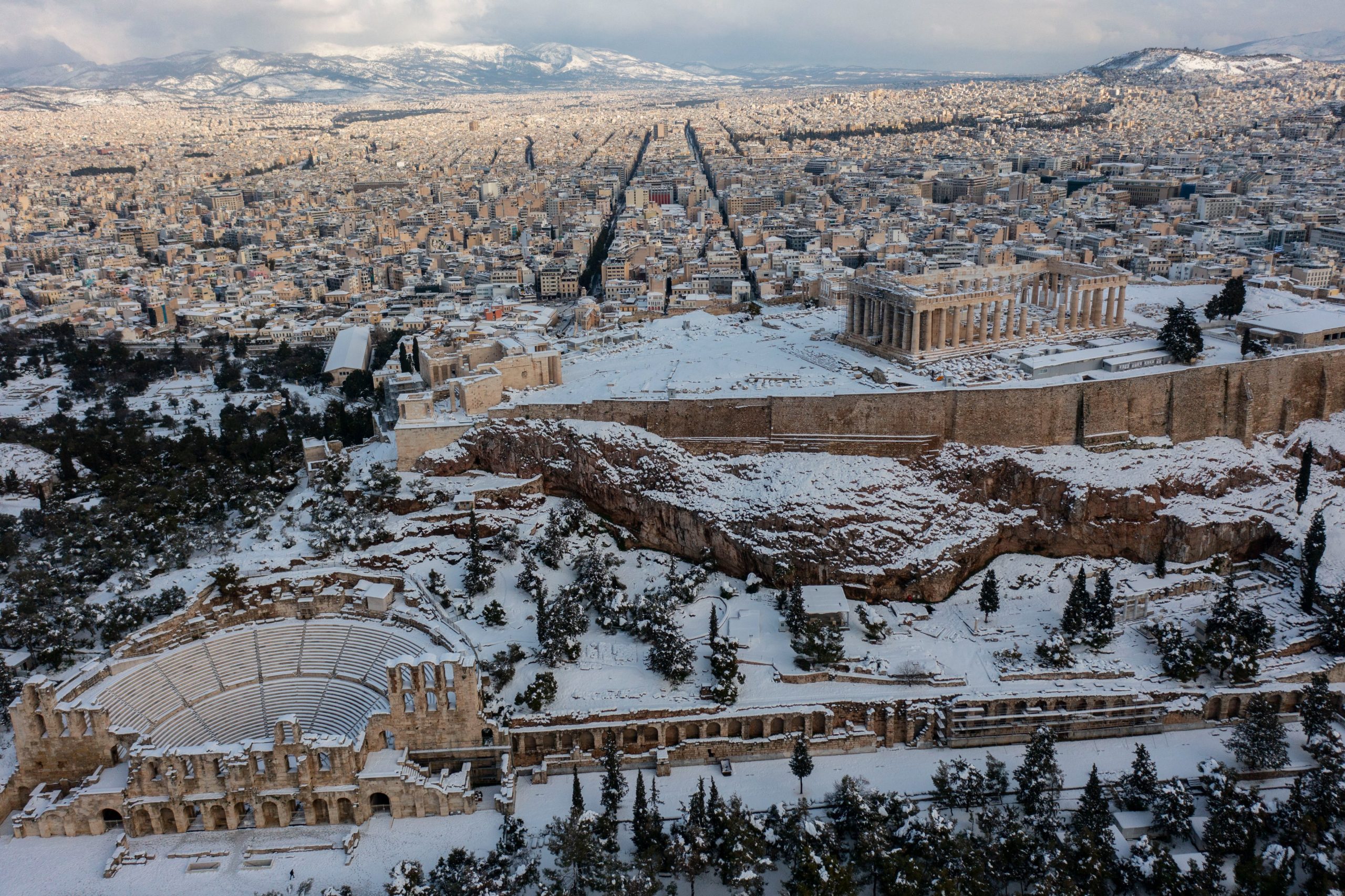 Debido a un temporal de frío extremo y nieve, en Grecia las temperaturas han llegado a alcanzar los 17 grados bajo cero en algunas partes del país. Foto: Revista Vistazo.