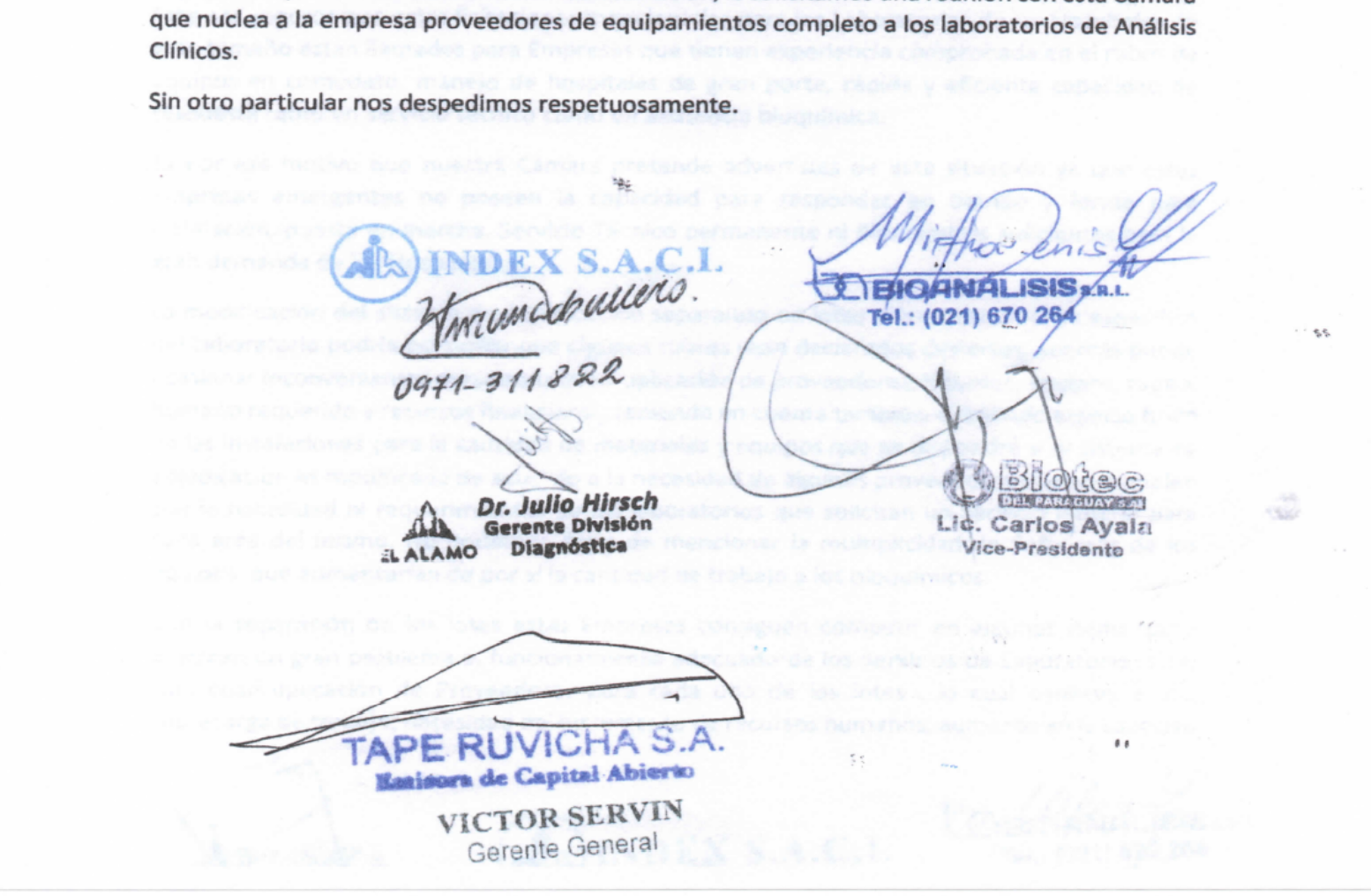 Print del documento entregado al ministerio por Capadi. Gentileza