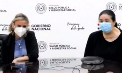 Momento de la conferencia de prensa de las autoridades de Salud. (Paraguay TV)