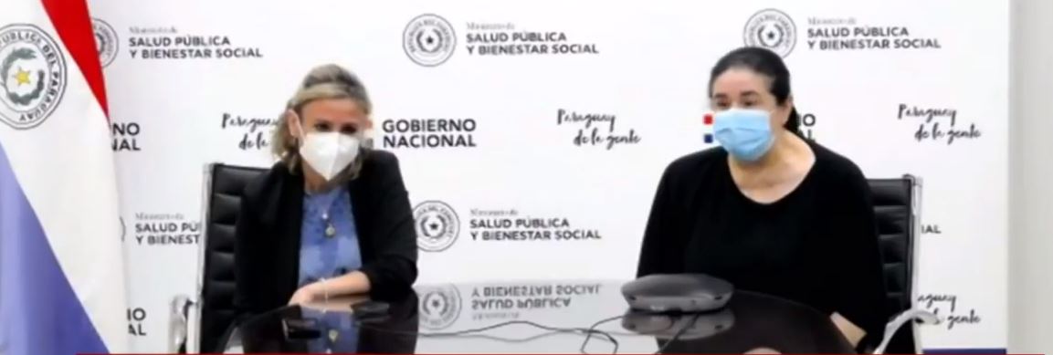 Momento de la conferencia de prensa de las autoridades de Salud. (Paraguay TV)