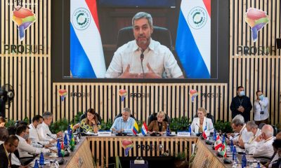 Mario Abdo participó de forma virtual del foro. (Foto Presidencia).