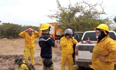 Bomberos voluntarios de la zona de San Juan Bautista, Misiones. (Foto @magparaguay)