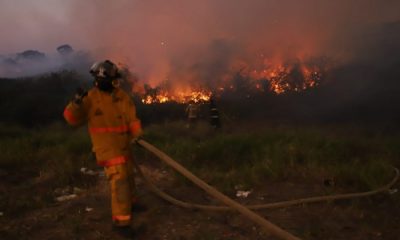 Los bomberos no dan abasto ante la cantidad de incendios forestales registrados en los últimos días. (Foto Gentileza- 780 AM-Archivo)