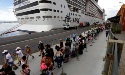 En Río de Janeiro, otro crucero, el MSC Preziosa, atracó el domingo con 28 casos de Covid-19 a bordo, por lo que se abrió una investigación epidemiológica. Foto: Debate.