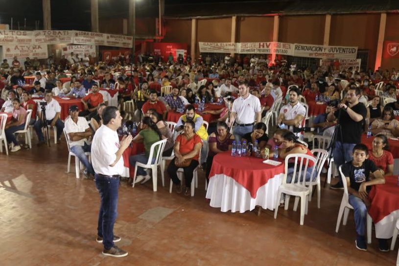 Hugo Velázquez en Piribebuy. (Foto Twitter).