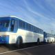 Buses abandonados serían de la iglesia del pastor prófugo. (Gentileza).