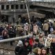 Al igual que Irpín, las pequeñas poblaciones de Hostomel y Bucha, al noroeste de Kiev, han sido escenario de violentos enfrentamientos en los últimos días. Foto: Getty Images.