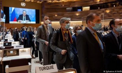 Los delegados abandonaron la sesión cuando habló Lavrov. Foto: Agencias.