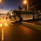 Bien temprano ya se pudo observar algunos de los buses circulando por la ciudad. (Foto IP)