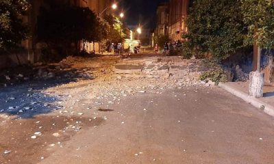 Las calles quedaron bloquedas por los escombros. (Foto Gentileza radio 1000)