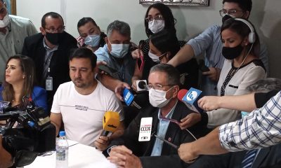 Conferencia de prensa de multibancada liberal y la oposición. (Foto Diputados)