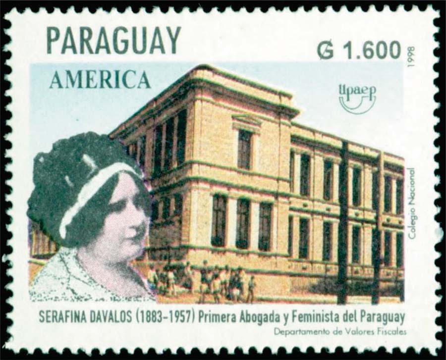 Serafina Dávalos, 1998. Catálogo de estampillas del Paraguay.