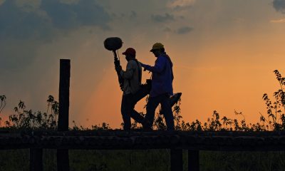 "Juan Pablo Culasso preparándose para captar paisajes sonoros". La foto fue tomadas por Antonio Schinca en Tres Gigantes (Pantanal Paraguayo).