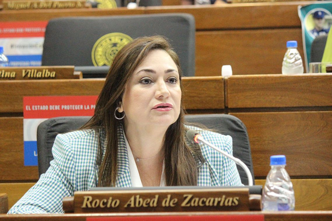 Rocío Abed, diputada colorada por Alto Paraná. Foto: Cámara de Diputados