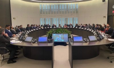 Ministro Llamosas participó en reunión organizada por el FMI en Washington. Foto: Gentileza.