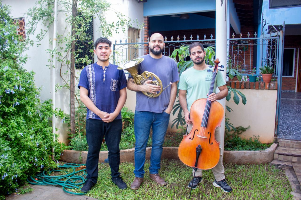 Integrantes de la OSIC, Alexander Da Silva, Arturo Benítez y Francisco Álvarez. Cortesía