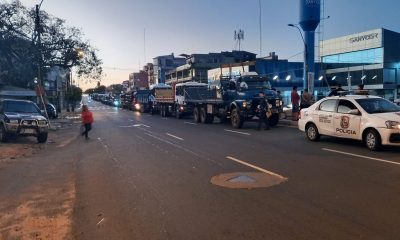 Camioneros bien temprano ya empezaban a manifestarse. (Foto 970 AM).