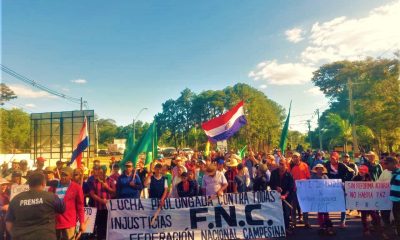 Manifestantes de la Federación Nacional Campesina. Foto: FNC