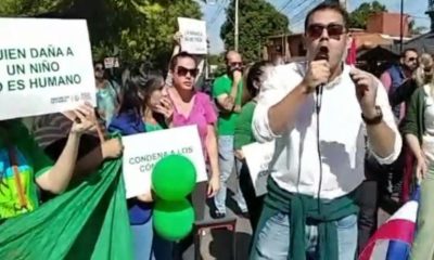 La movilización se realizó frente a la Fiscalía de Lambaré. Foto: 1020 AM.