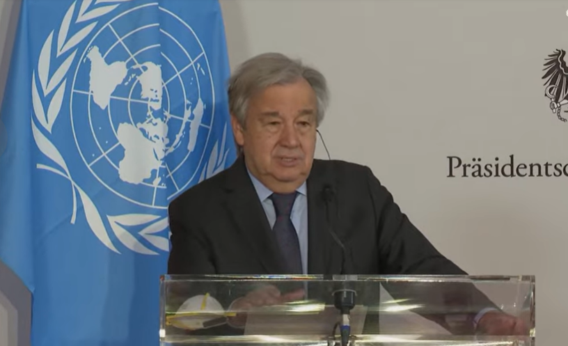 Secretario general de las Naciones Unidas, António Guterres. Foto: Captura de video