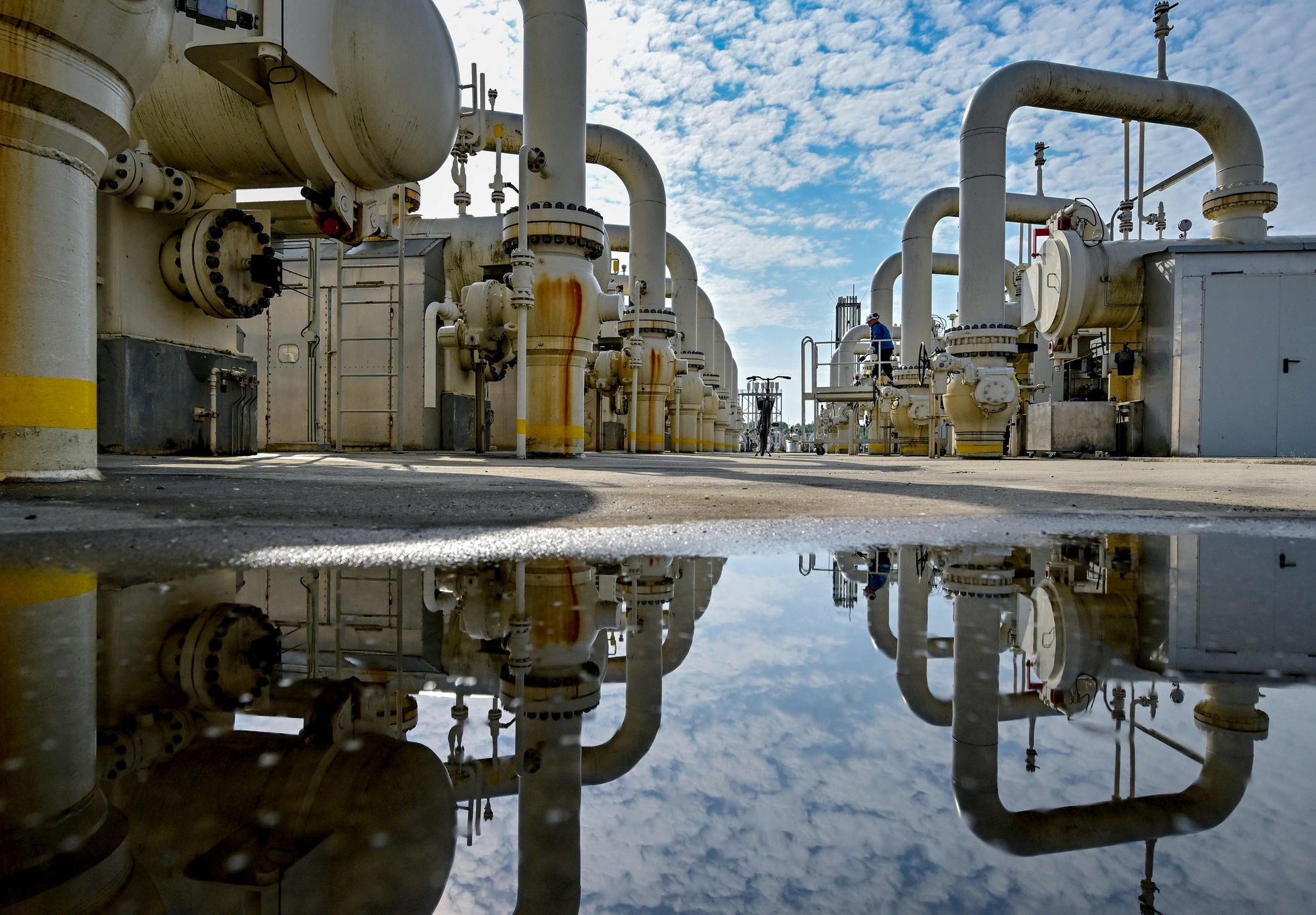 Instalaciones gasísticas en Baumgarten an der March, en Austria, uno de los puntos clave del tránsito de gas ruso a Europa. Foto: El País