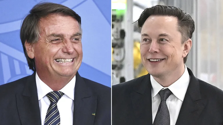 Jair Bolsonaro y Elon Musk. Foto: Infobae