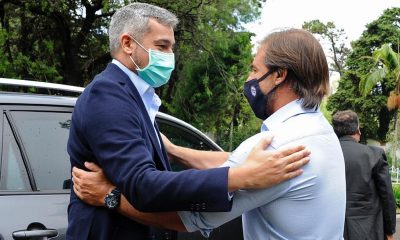 Mario Abdo Benítez y Luis Lacalle Pou, presidentes de Paraguay y Uruguay, respectivamente. Foto: Gentileza