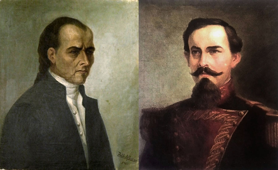 Pablo Alborno, retratos de Gaspar Rodríguez de Francia (1911) y Fulgencio Yegros (1910). Cortesía