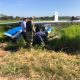 La avioneta se precipitó poco después del despegue en la zona del aeropuerto Silvio Pettirossi. Foto: 1000 AM