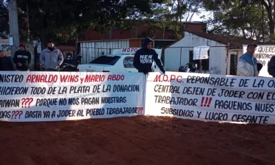 Frentistas de la zona de obras en Tres Bocas continúan medidas de protesta. Foto: Unión TV.