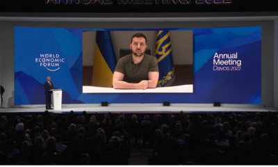 Zelenski dio apertura con su discurso en el Foro Mundial Económico. Foto: Captura de pantalla