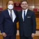 Senador Lucas Aquino junto al presidente del Congreso, Óscar Salomón. Foto: Senado.