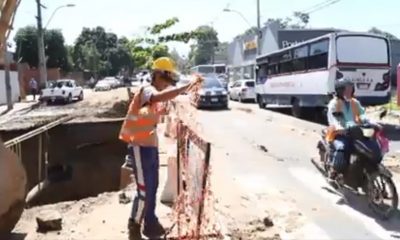 Obras en la Avda Sacramento. Foto: Municipalidad de Asunción.