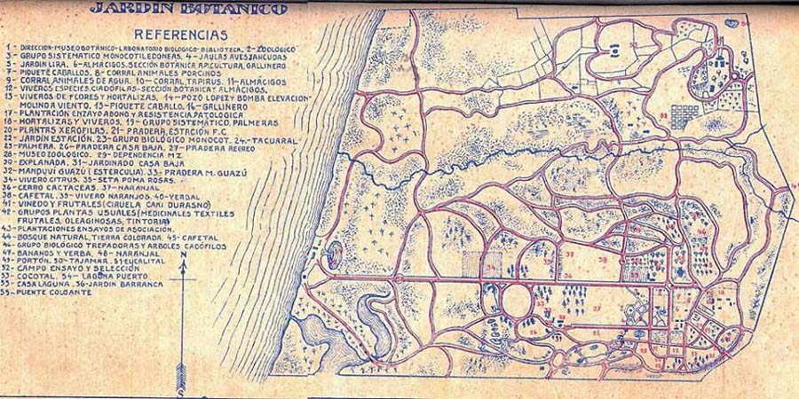 . Plano del Jardín Botánico de Asunción, 1932. Acervo Milda Rivarola (Imagoteca Paraguay)