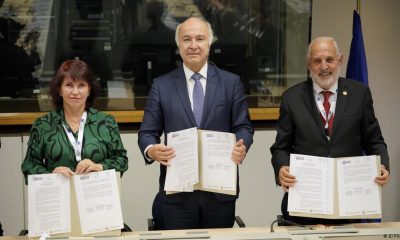 Elena Martínez, Enrique Gil Botero y Jorge Abbott Charme: representantes de los organismos de justicia de América Latina, Bruselas. Foto: DW