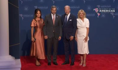 Abdo acompañado de la primera dama, junto al presidente de Estados Unidos, Joe Biden y su esposa Jill. Foto: Presidencia