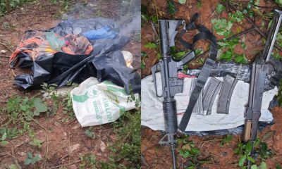 Recuperan armas de institución policial en un campamento ubicado en Puentesiño. Foto: Gentileza