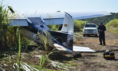 La avioneta con matrícula boliviana que cayó en la zona de Iturbe, departamento del Guairá. Foto: Gentileza