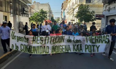 Una de las movilizaciones ciudadanas de apoyo a la comunidad indígena Ka'a Poty. Foto: Gentileza