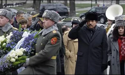 Daniel Ortega y Rosario Murillo en una visita a Rusia. Foto: Infobae.