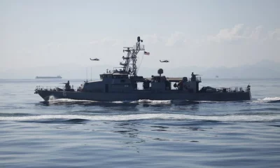 El buque de patrulla USS Sirocco. Foto: Infobae