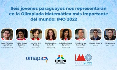 El equipo paraguayo que competirá en la Olimpiada Internacional de Matemática. Foto: Omapa