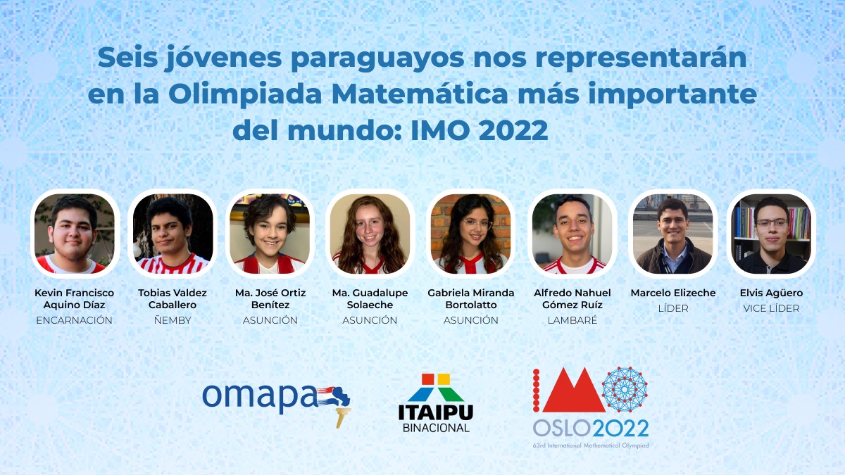 El equipo paraguayo que competirá en la Olimpiada Internacional de Matemática. Foto: Omapa