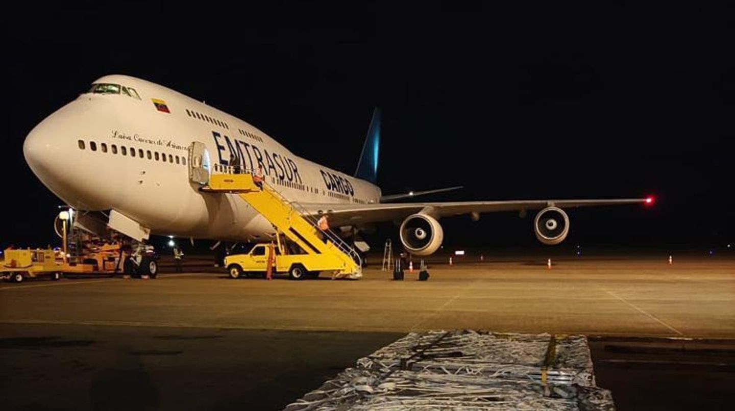 Avión iraní retenido en Argentina. Foto: Gentileza